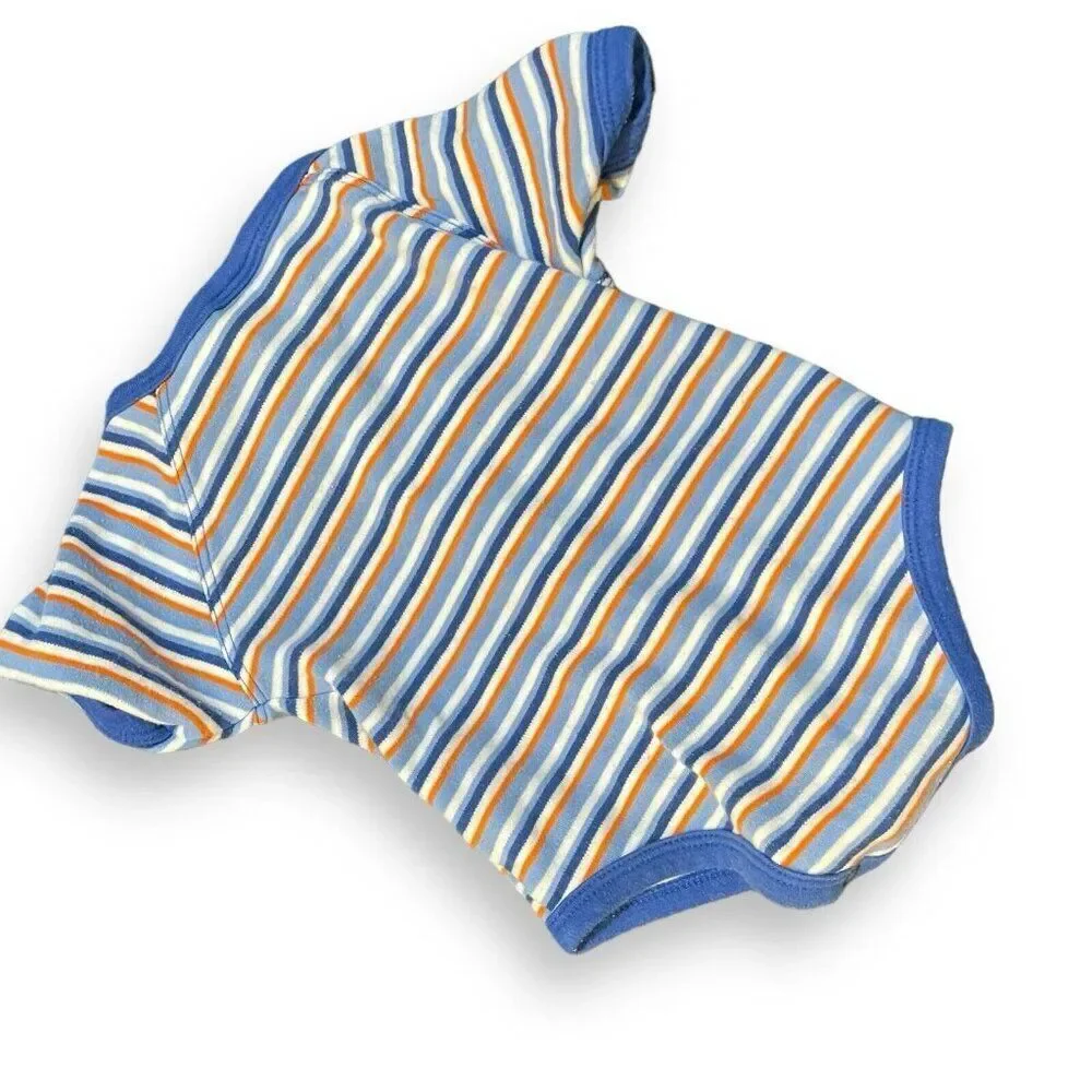 Simply Basic Striped Bodysuit Top Baby Boy 3 Months Blue Striped Snap Button
